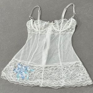 Frederick’s of Hollywood white baby doll lingerie